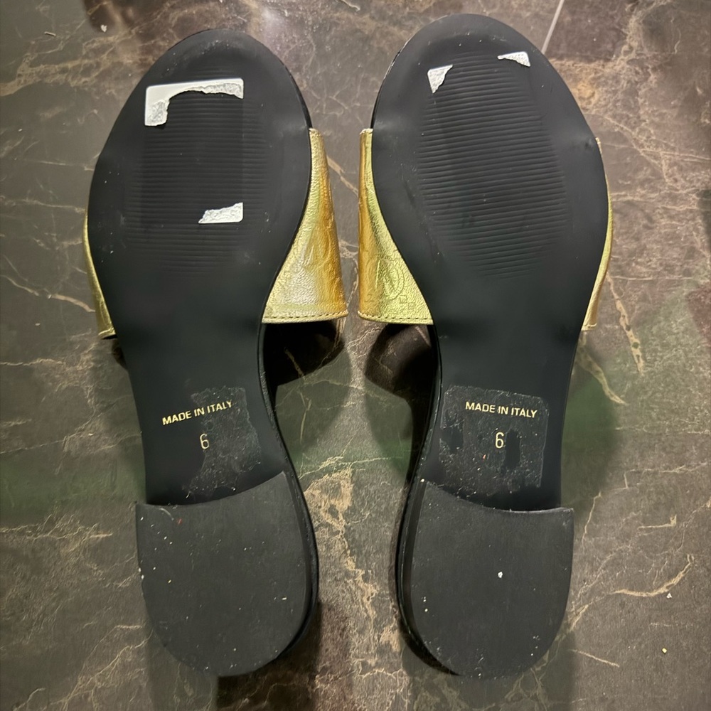 New! Valentino by Mario Valentino Logo Slide Sandals - Picture 3 of 3